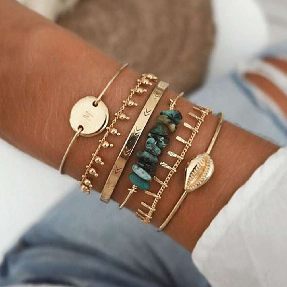 New Ladies Bracelet Bracelet Set Fashion Starfish Shell Pearl Combination Bracelet