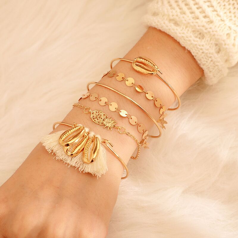 New Ladies Bracelet Bracelet Set Fashion Starfish Shell Pearl Combination Bracelet