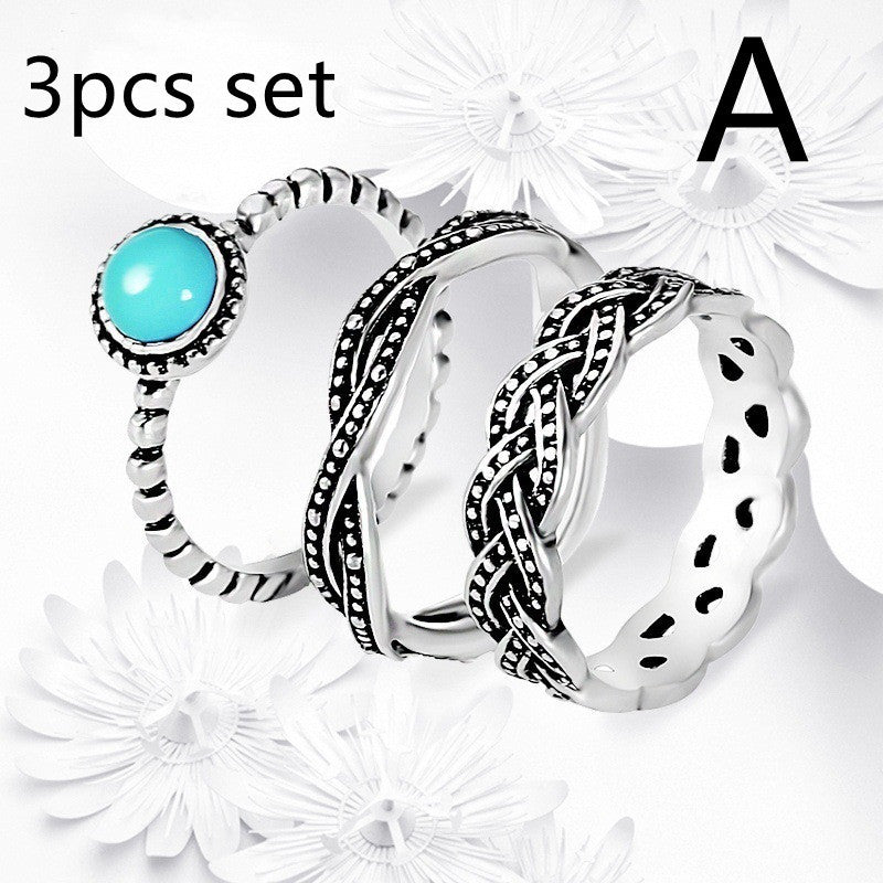 Turquoise Ladies Vintage Ring Set