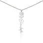 Personalized Birth Flower Name Necklace- Custom Name Pendant with Monthly Birth Month Flower