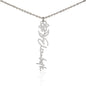 Personalized Birth Flower Name Necklace- Custom Name Pendant with Monthly Birth Month Flower