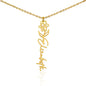 Personalized Birth Flower Name Necklace- Custom Name Pendant with Monthly Birth Month Flower