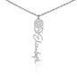 Personalized Birth Flower Name Necklace- Custom Name Pendant with Monthly Birth Month Flower