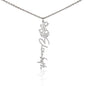 Personalized Birth Flower Name Necklace- Custom Name Pendant with Monthly Birth Month Flower