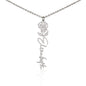 Personalized Birth Flower Name Necklace- Custom Name Pendant with Monthly Birth Month Flower