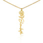 Personalized Birth Flower Name Necklace- Custom Name Pendant with Monthly Birth Month Flower