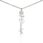 Personalized Birth Flower Name Necklace- Custom Name Pendant with Monthly Birth Month Flower