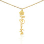 Personalized Birth Flower Name Necklace- Custom Name Pendant with Monthly Birth Month Flower