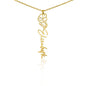 Personalized Birth Flower Name Necklace- Custom Name Pendant with Monthly Birth Month Flower