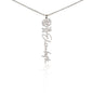 Personalized Birth Flower Name Necklace- Custom Name Pendant with Monthly Birth Month Flower
