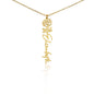 Personalized Birth Flower Name Necklace- Custom Name Pendant with Monthly Birth Month Flower