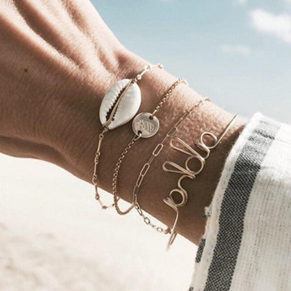 New Ladies Bracelet Bracelet Set Fashion Starfish Shell Pearl Combination Bracelet