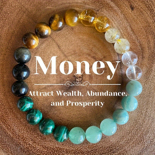 Citrine & Malachite Crystal Bracelet – Attract Abundance, Wealth & Protection