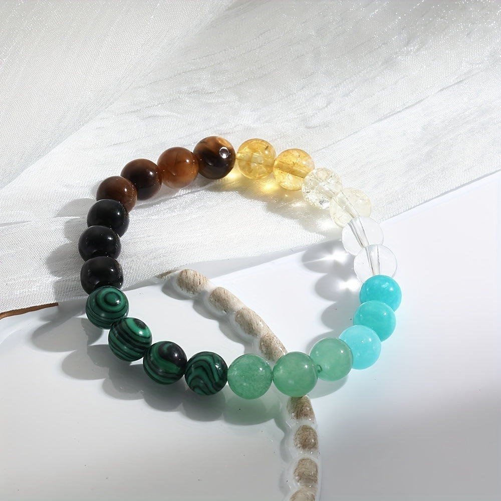 Citrine & Malachite Crystal Bracelet – Attract Abundance, Wealth & Protection