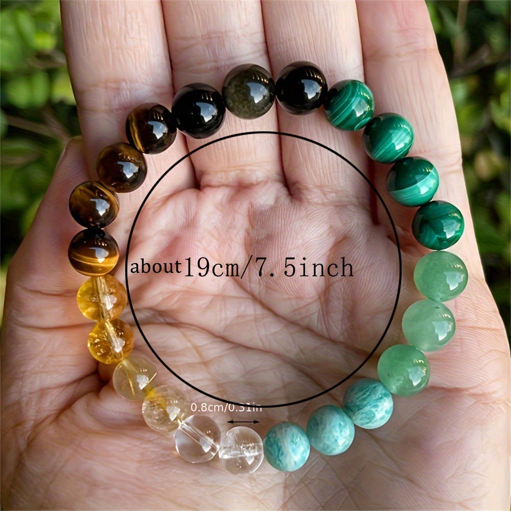 Citrine & Malachite Crystal Bracelet – Attract Abundance, Wealth & Protection