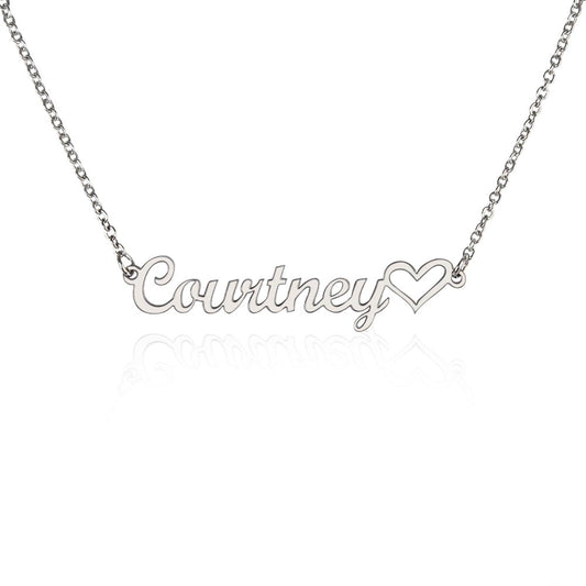 Custom Name Necklace with Heart - Personalized Name Pendant for Women- Gift for Her,Birthday Jewelry,Gold or Silver Chain