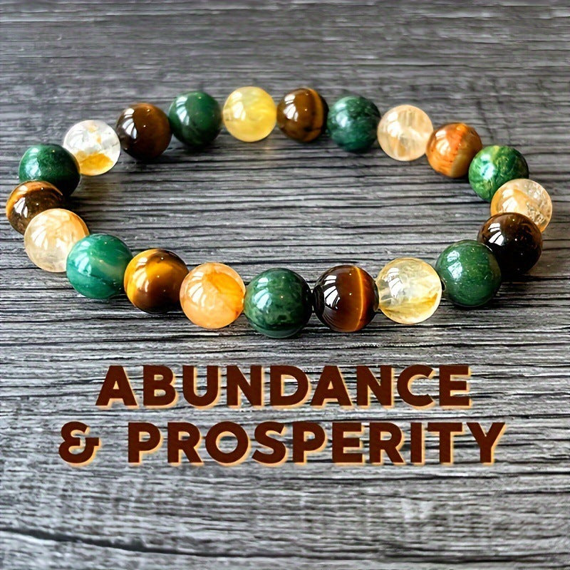 Citrine & Malachite Crystal Bracelet – Attract Abundance, Wealth & Protection