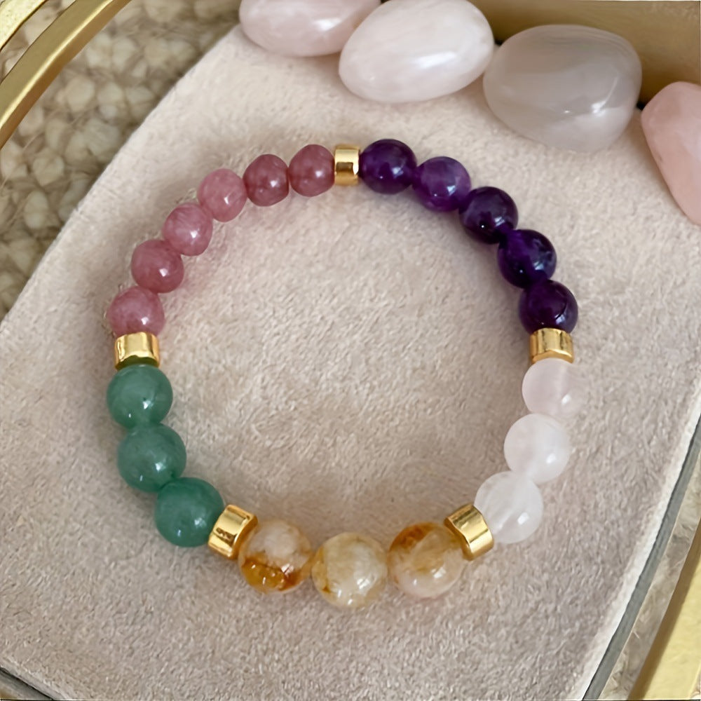 Citrine & Malachite Crystal Bracelet – Attract Abundance, Wealth & Protection